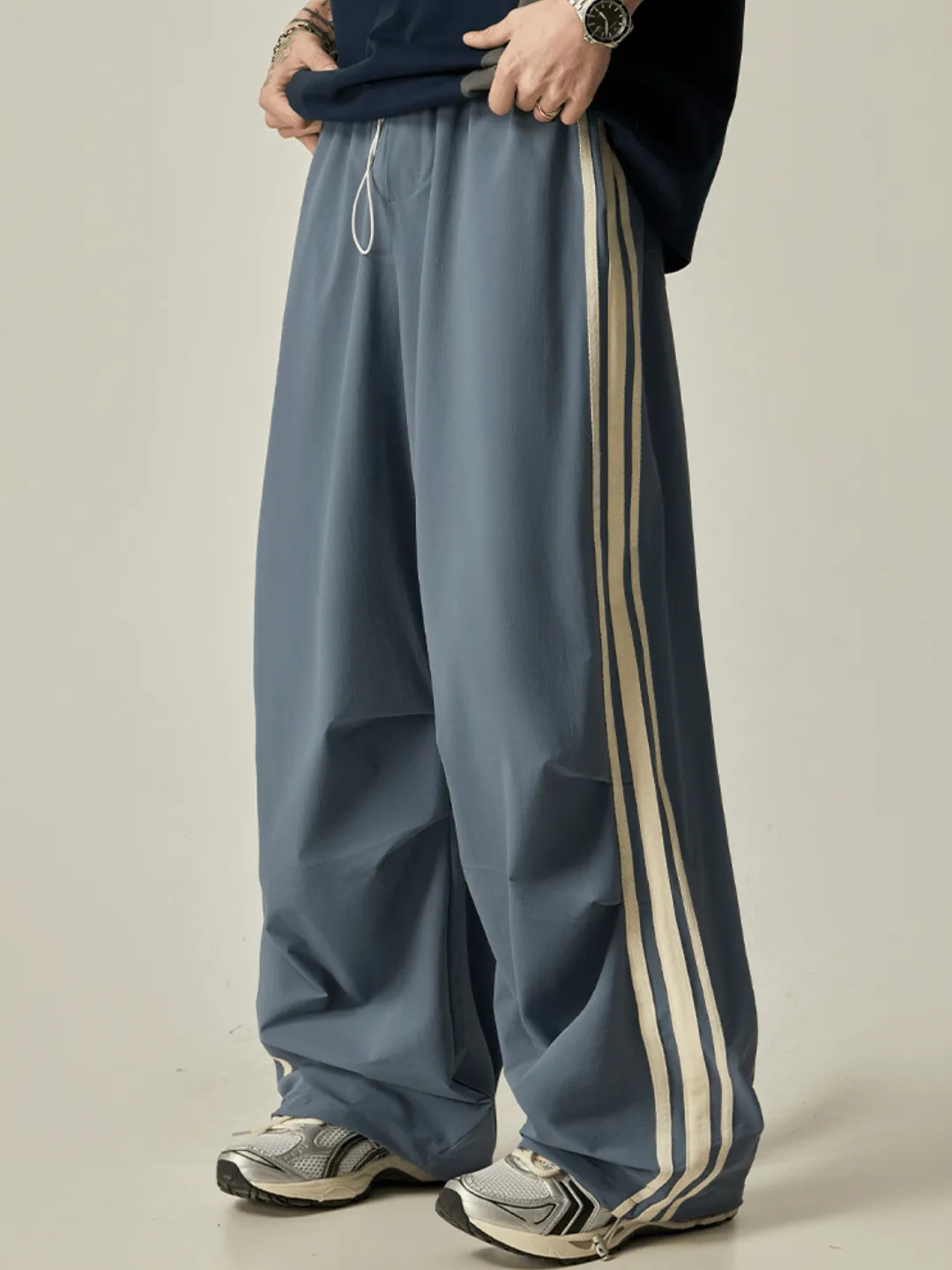 striped loose wide-leg casual pants  na1237