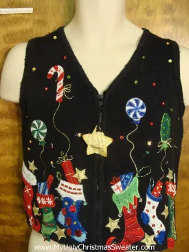 Stuffed Stockings Funny Christmas Sweater Vest