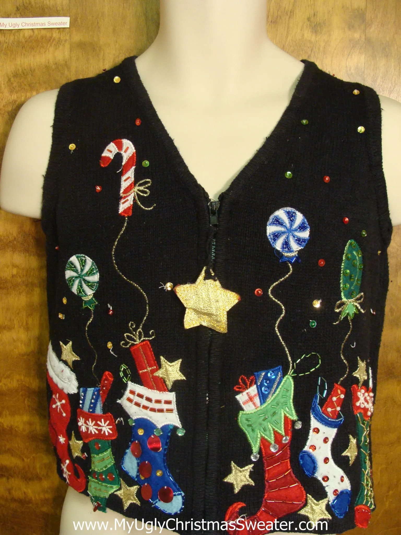 Stuffed Stockings Funny Christmas Sweater Vest