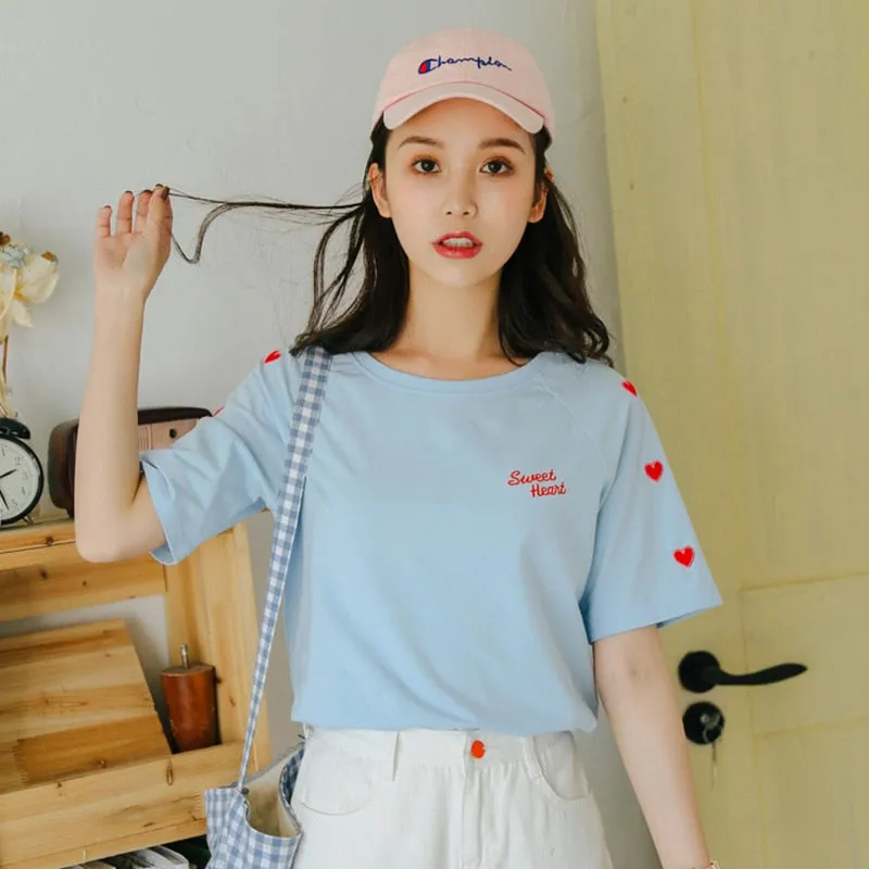 T Shirt Coréen Cœur