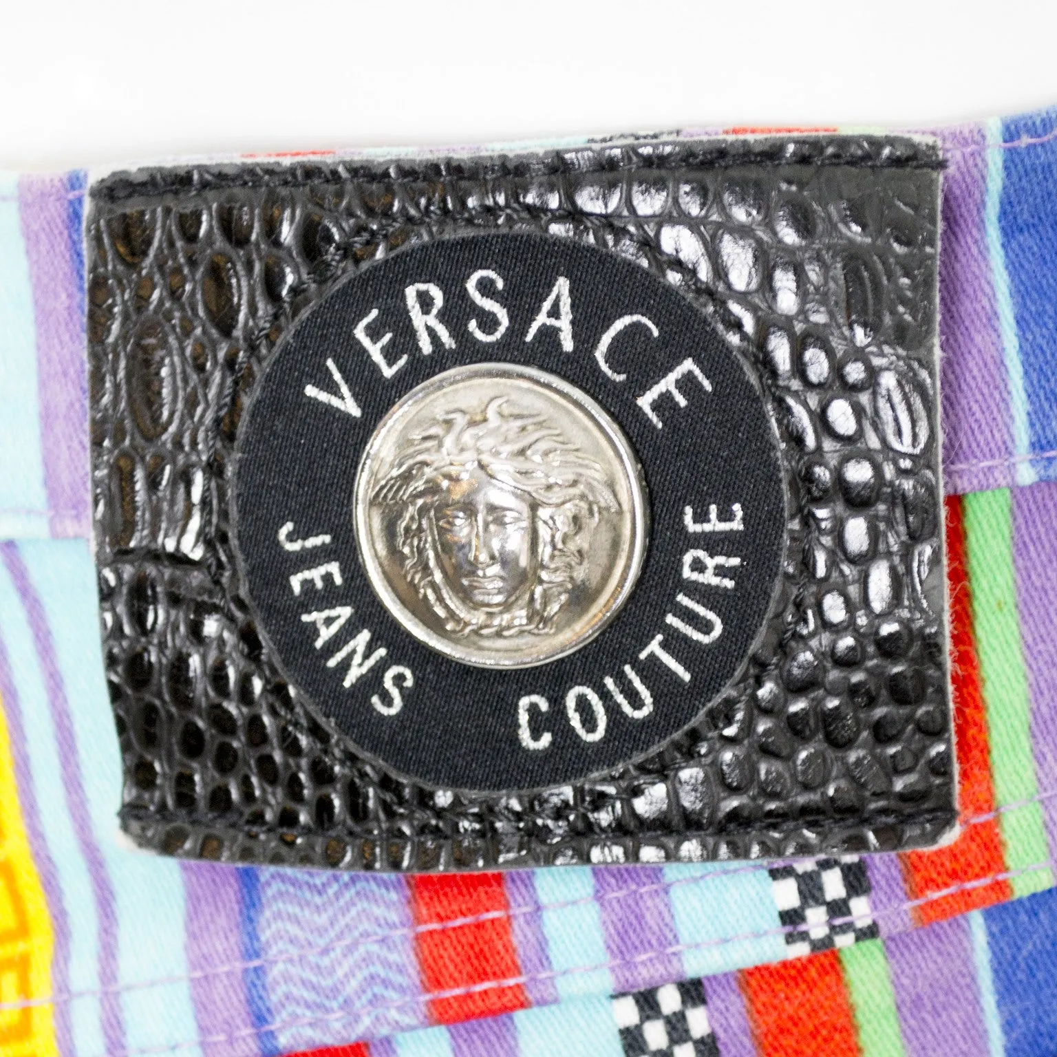Versace Jeans Couture Striped Vintage Pants and Silk Blouse Outfit 1990s
