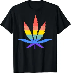 Weed Leaf Gay Lesbian Pride Cannabis Marijuana LGBTQ T-shirt T-Shirt