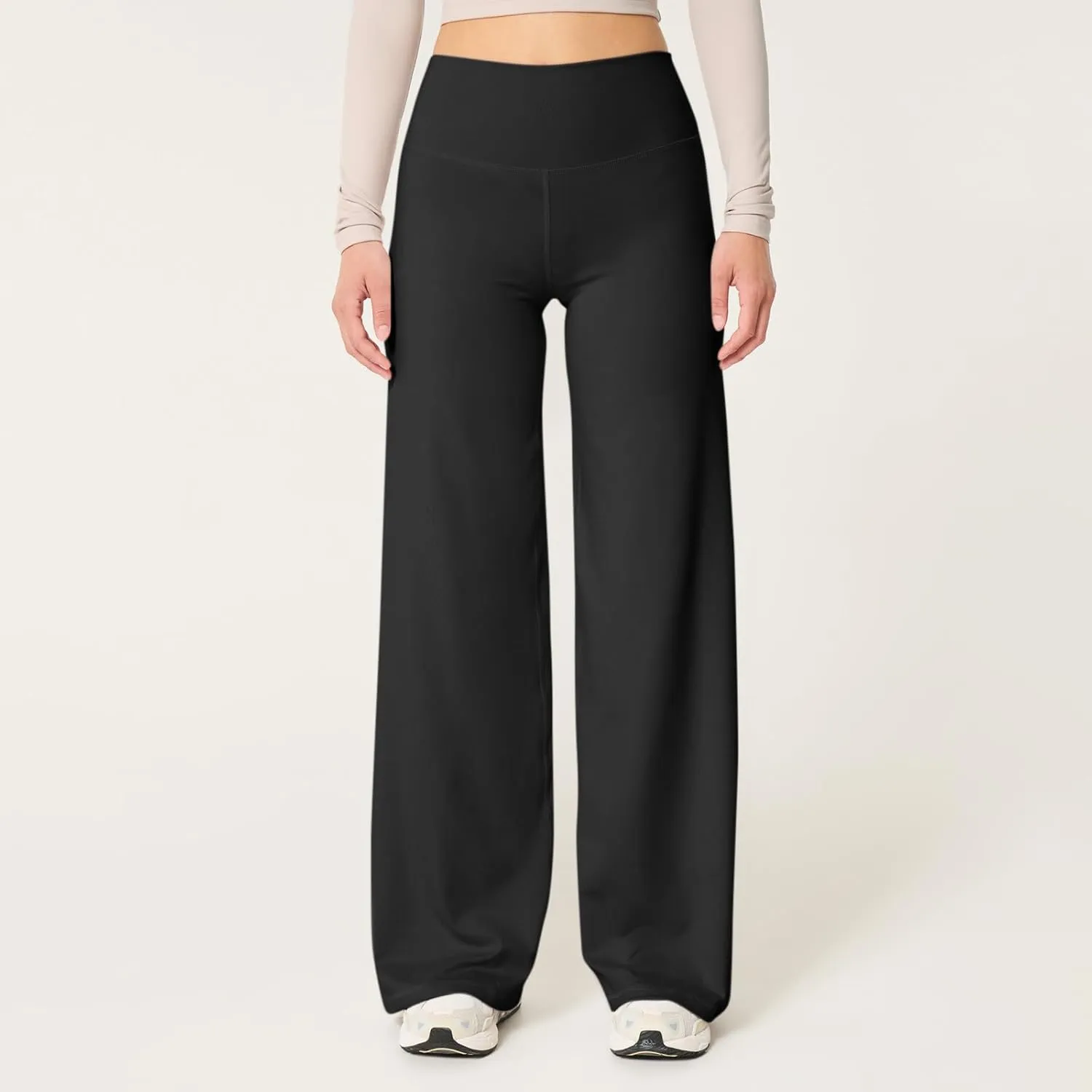 Wide Leg Yoga Pants for Women High Waisted Stretchy Tummy Control Leggings Baggy Athletic Lounge Pants with Pockets