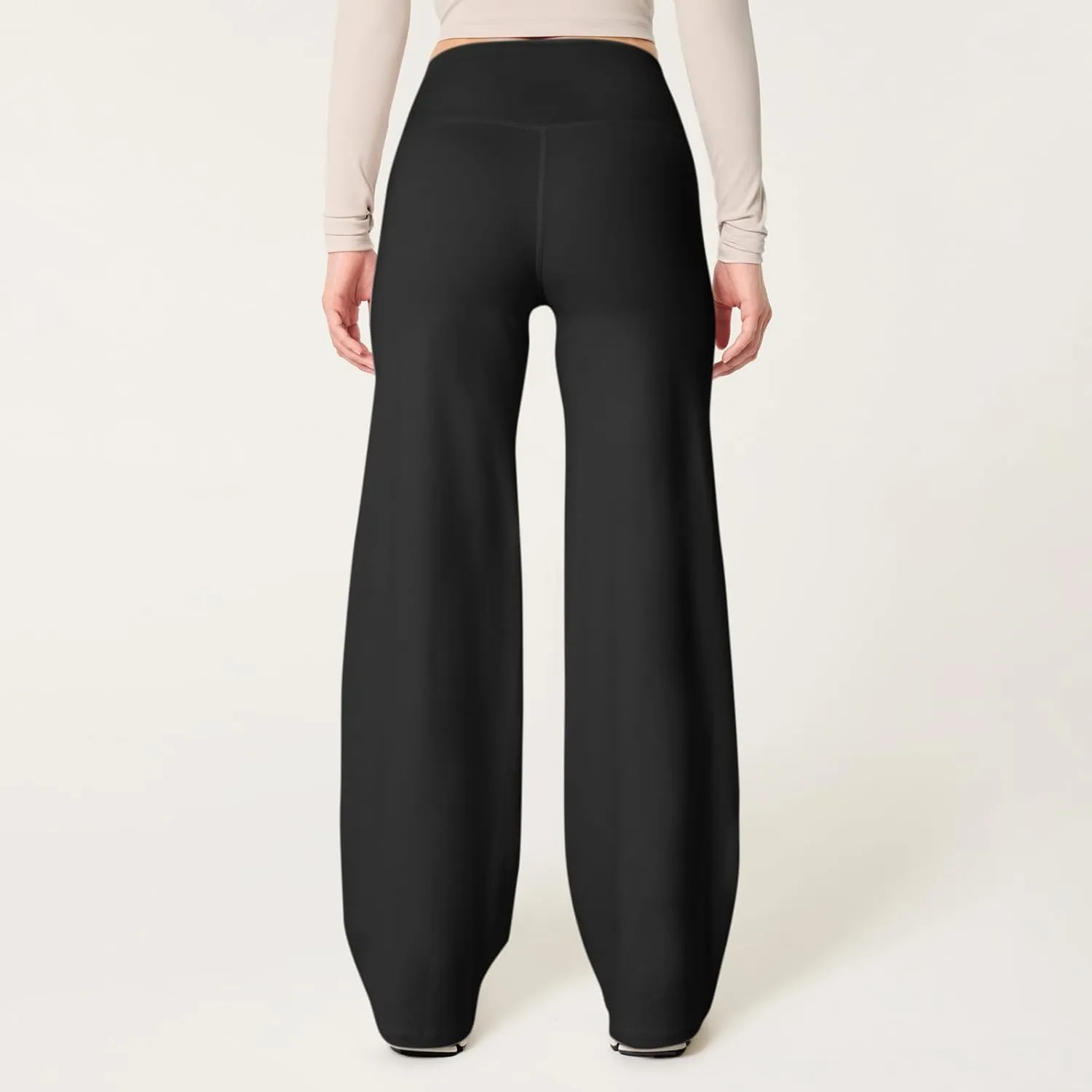 Wide Leg Yoga Pants for Women High Waisted Stretchy Tummy Control Leggings Baggy Athletic Lounge Pants with Pockets