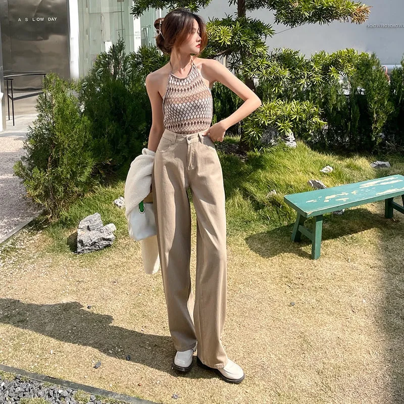 Wjczt Purple Jeans 2022 Spring Vintage Denim Trousers Fashion Elegant Solid  Pants Casual High Waist  Femme Straight Jeans For Women