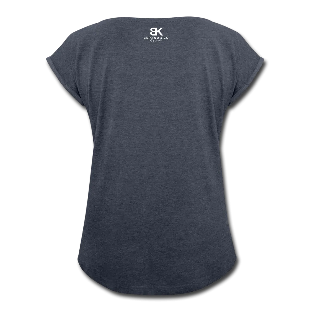 Women's Be Kind Y'All Roll Cuff Heather Grey T-Shirt