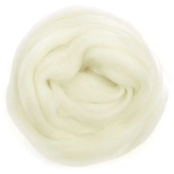 Woolly White - Merino Wool Top Roving - 50 gram (1.75 oz) Ball - Color 634