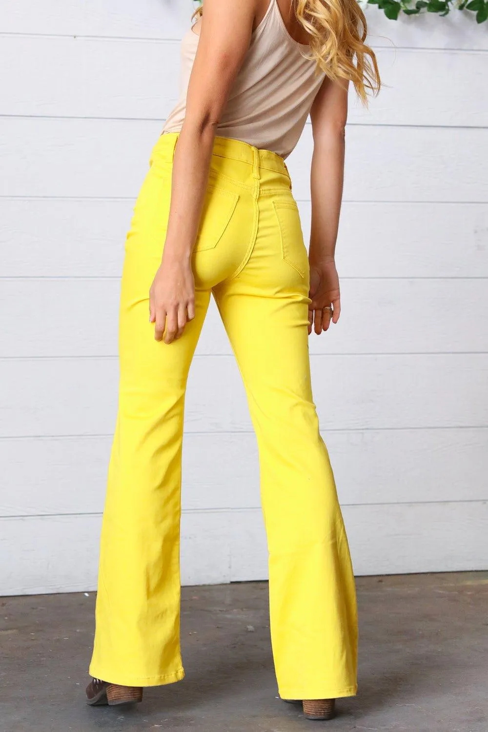Yellow Bootcut Denim Jeans