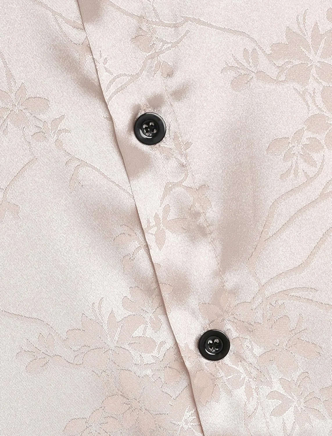 ZAFUL Mens Silky Satin Dress Shirt Short Sleeve Floral Print Jacquard Button Up Shirt Summer Holiday Party Fashion Shirt