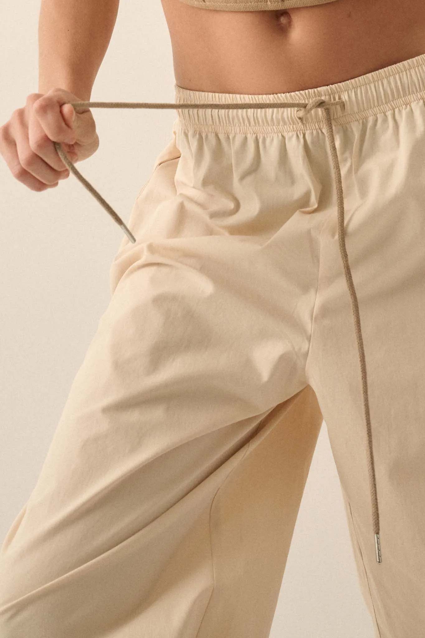 Zip It Up Side-Zip Wide-Leg Drawstring Pants